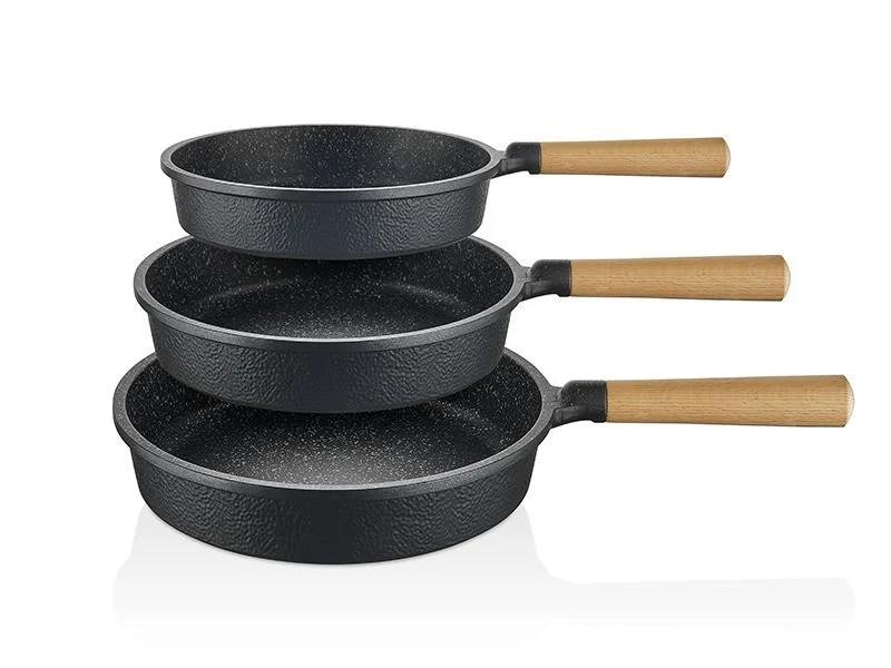 Falez Black Line 3'Lü Döküm Tava Seti resmi